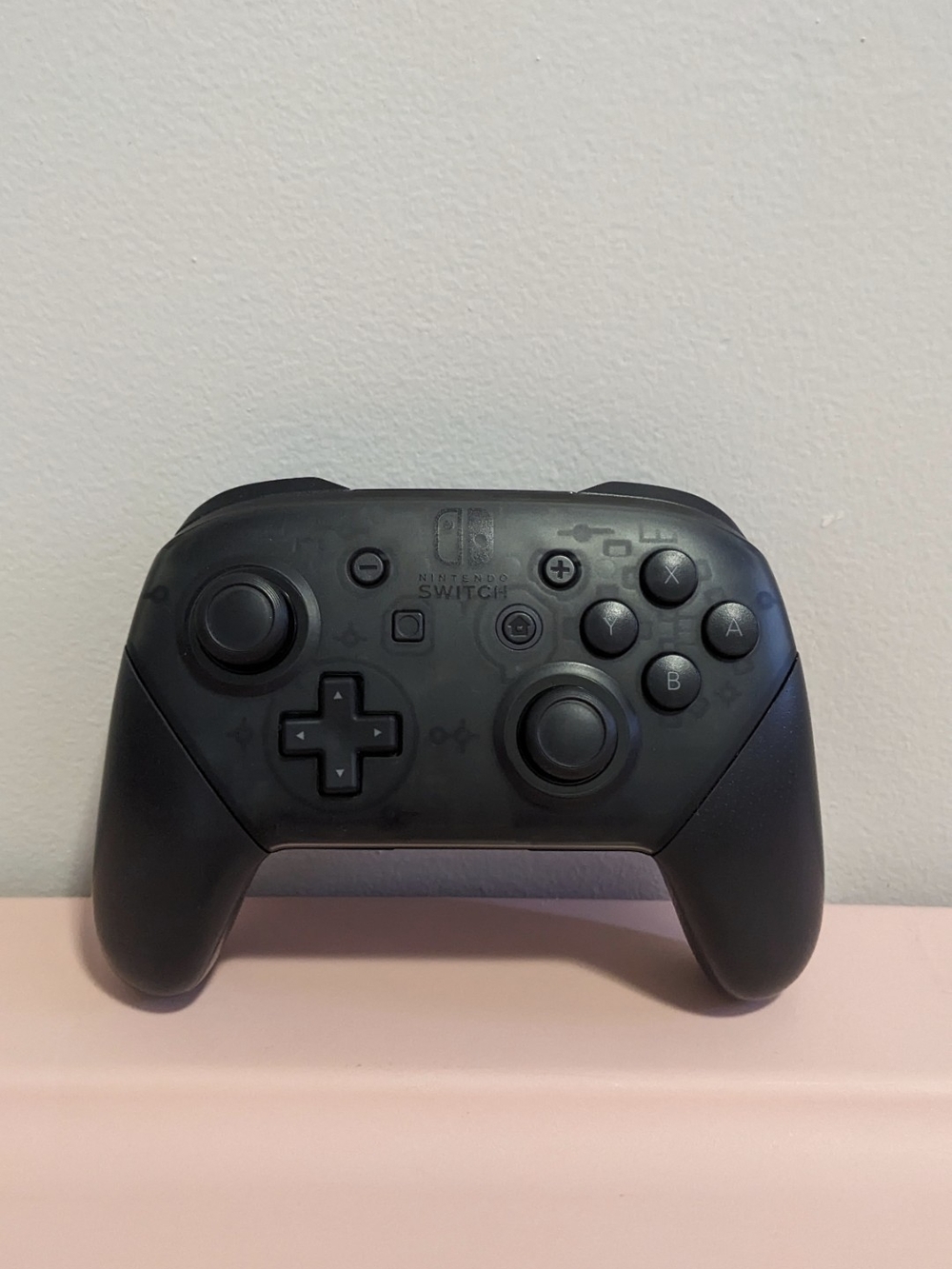 Nintendo Black Switch Pro Controller with Subtle Pattern
